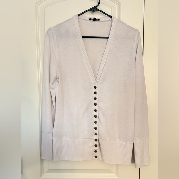 Women’s Long Sleeve Knit Sweater Cardigan- White - Picture 5 of 7